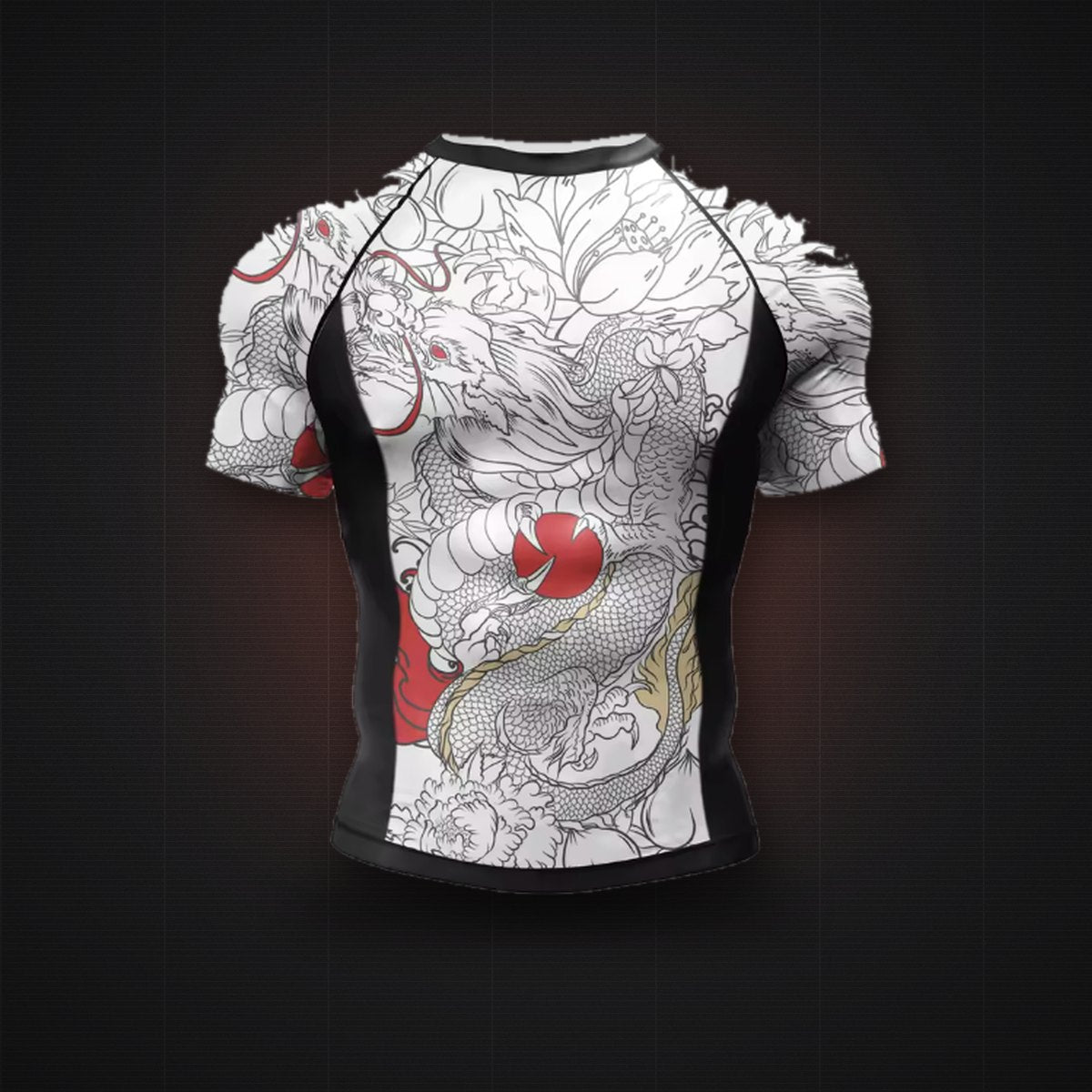 White Dragon rash guard short sleeve