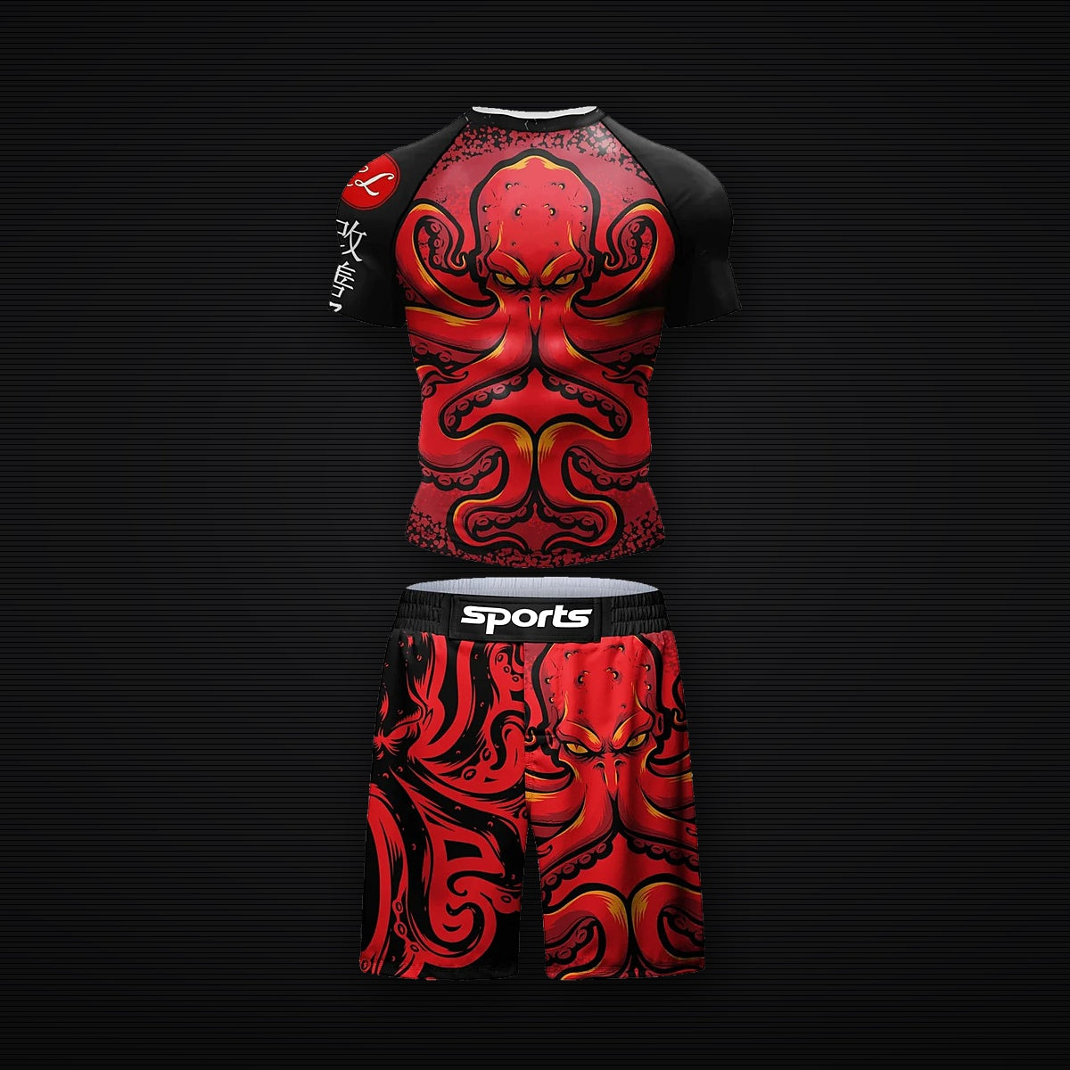 Kraken set: rash guard and fight shorts